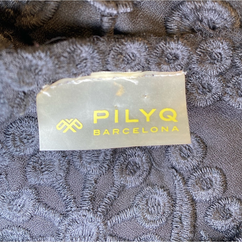 PILYQ Barcelona Luxury Swimwear Sheer Black Embroidered Cover Up Dress Large D - Picture 4 of 6